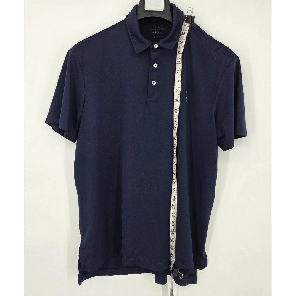 Polo Ralph Lauren Performance Polo Shirt Men's Large Navy Blue White Pony